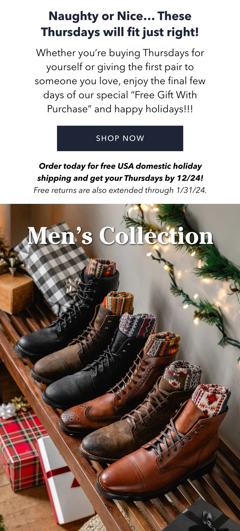 Order today for free USA domestic holiday shipping