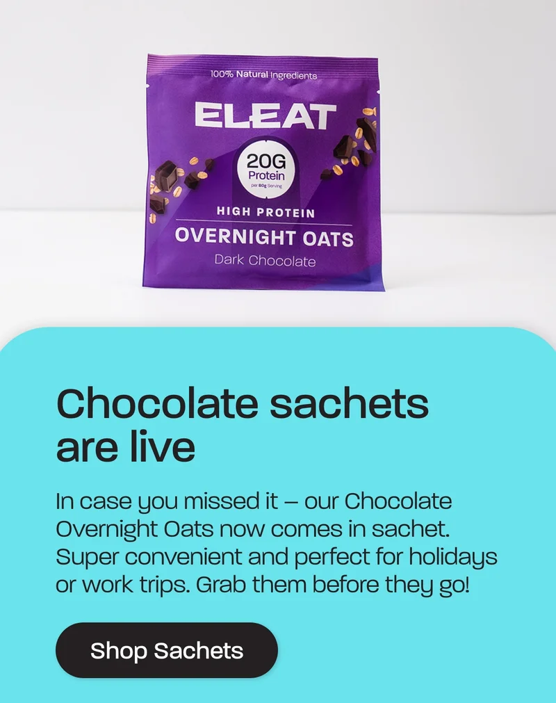 In case you missed it – our Chocolate Overnight Oats now comes in sachet. Super convenient and perfect for holidays or work trips. Grab them before they go!