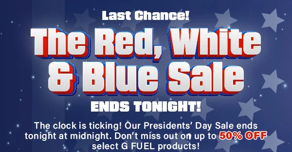 THE RED, WHITE, & BLUE SALE ENDS TONIGHT!
