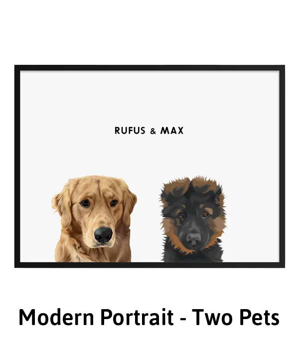 Modern Pet Portrait - Two Pets