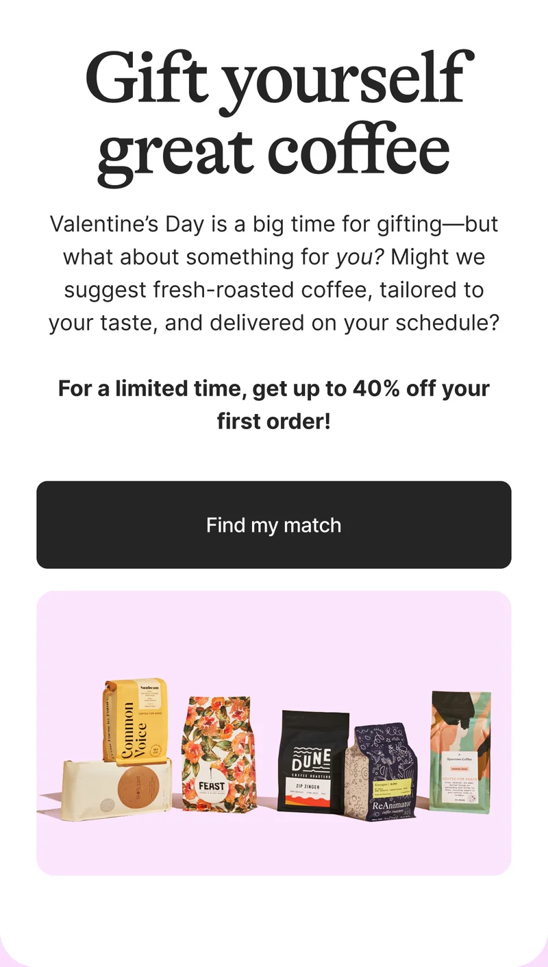 Valentine's Day: Up to 40% off subscriptions