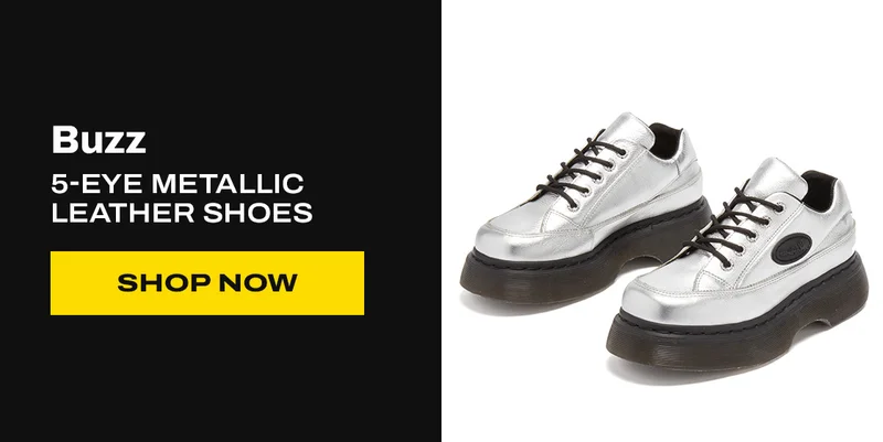 Buzz 5-Eye Metallic Leather Shoes