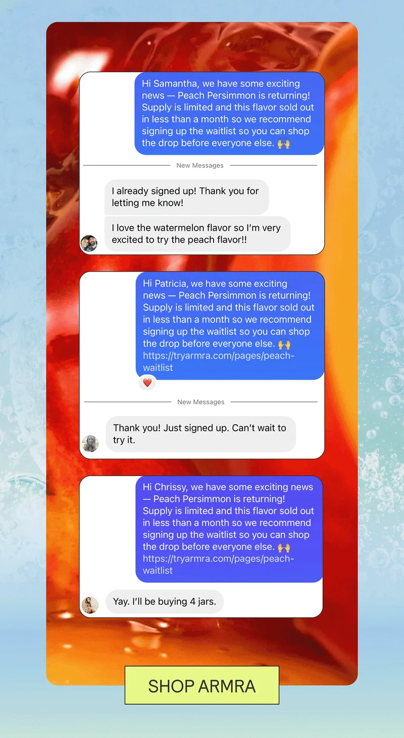 screenshots of social feedback re: peach BIS