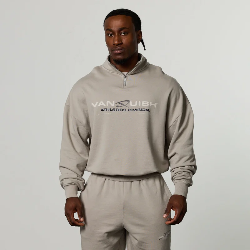 Image of QUICKSTRIKE STONE OVERSIZED 1/4 ZIP SWEATER