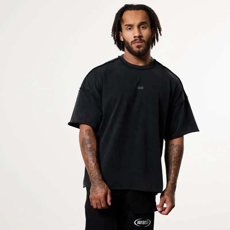 Image of WASHED BLACK OVERSIZED BOXY T SHIRT