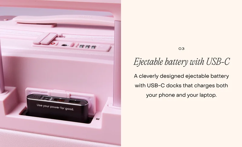 Ejectable battery with USB-C