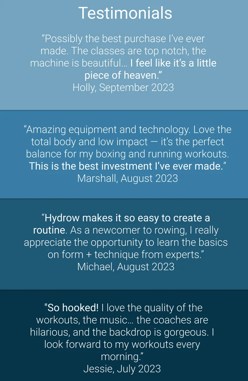 Testimonials.