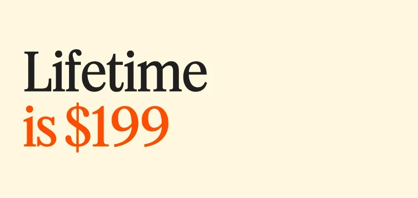 Lifetime is $199