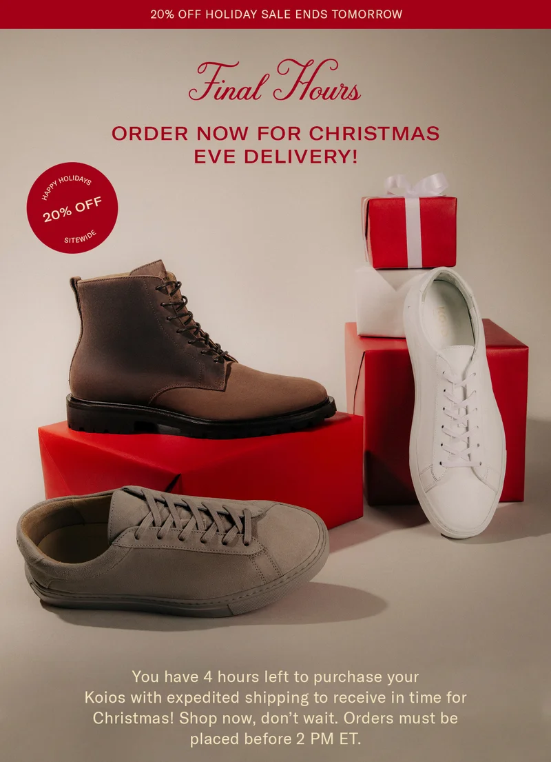 You have 4 hours left to purchase your Koios with expedited shipping to receive in time for Christmas! Shop now, don’t wait. Orders must be placed before 2 PM ET.