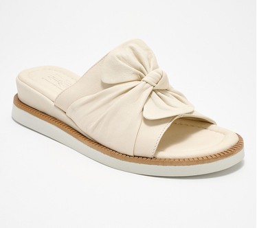 Miz Mooz Leather Wedge Slide Sandals - Evy