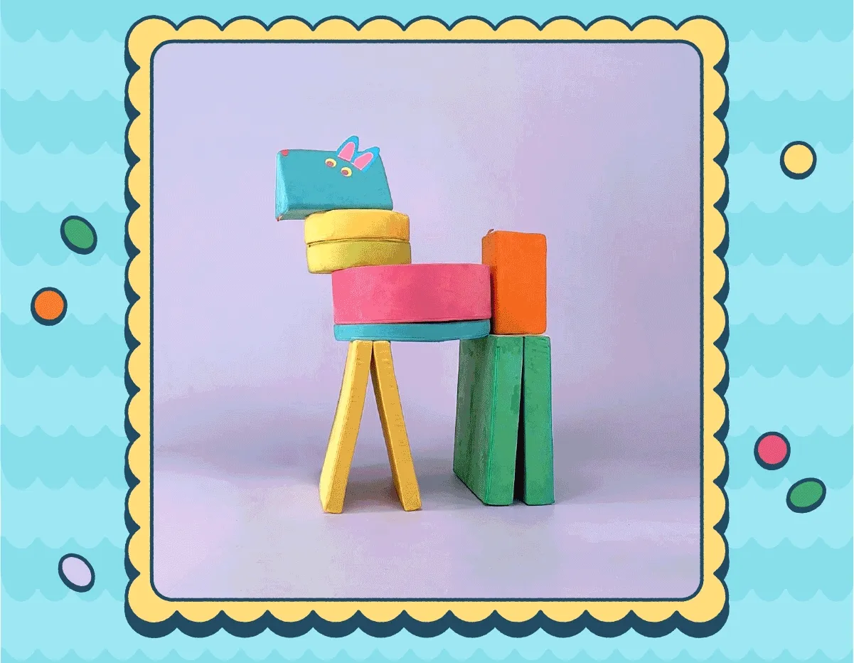 A piñata build made from Nuggets and Chunks.