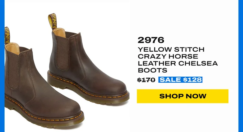 2976 Yellow Stitch Crazy Horse Leather Chelsea Boots