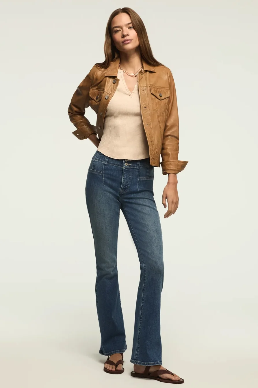 Image of Lucky Brand High Rise Seamed Stevie Flare - Women's Pants Denim Flare Flared Jeans in Princess Wash