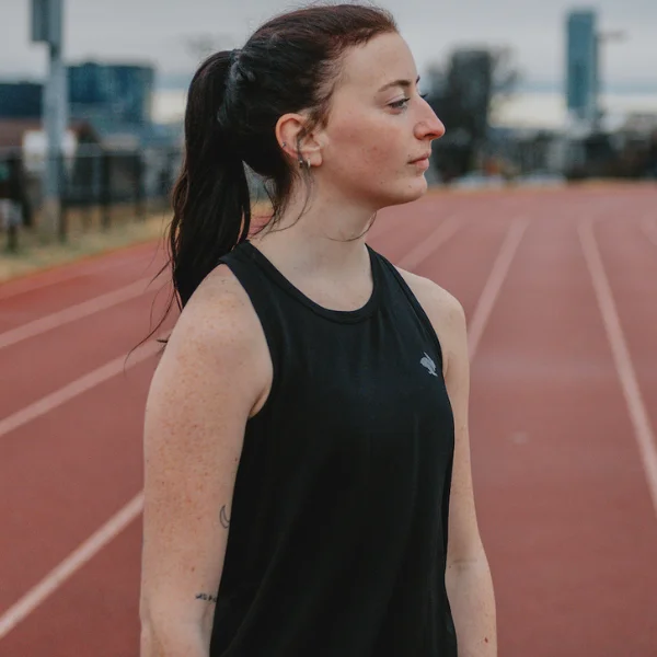 Woman wearing a rabbit tank