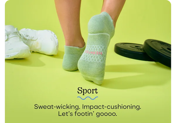 Sport | Sweat-wicking. Impact-cushioning. Let's footin' goooo.