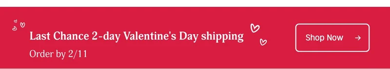 last chance 2-day valentine's day shipping | order by 2/11 | Shop Now
