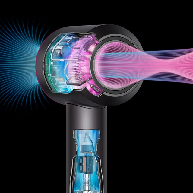 Cut-away of the Dyson Supersonic hair dryer exposing the Air&nbsp;Multiplier technology