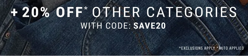 +20% Off* Other Categories With Code: Save20 *Exclusions Apply *Auto Applied