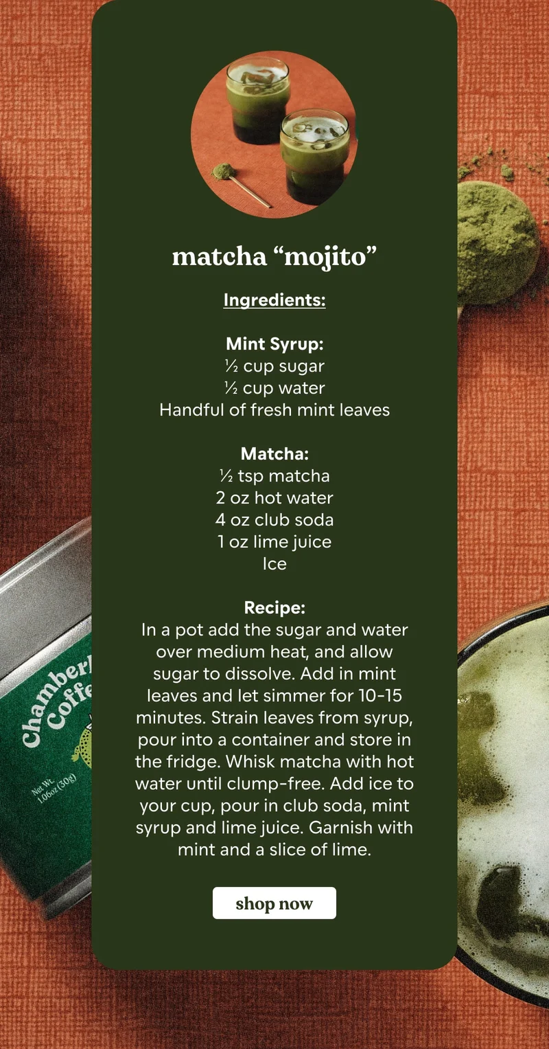 mint matcha mojito mocktail