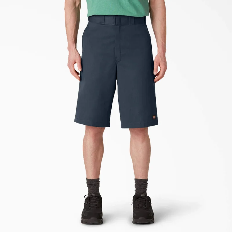 Loose Fit Flat Front Work Shorts, 13"