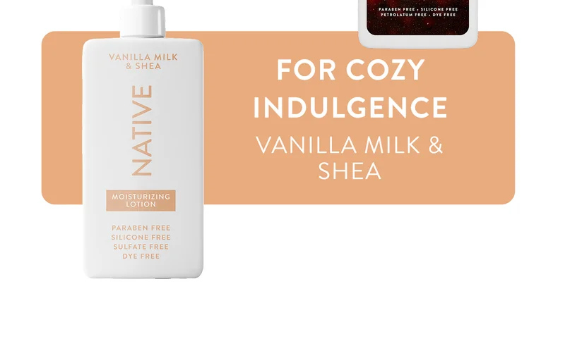 for cozy indulgence. Vanilla milk and shea.