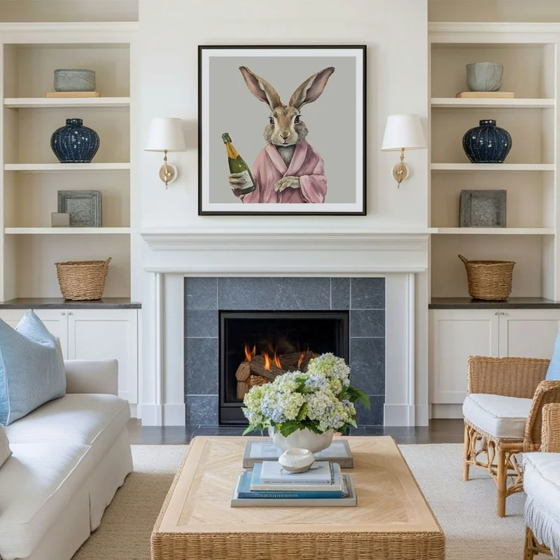 Image of Champagne Hare Final Flattened Art Print