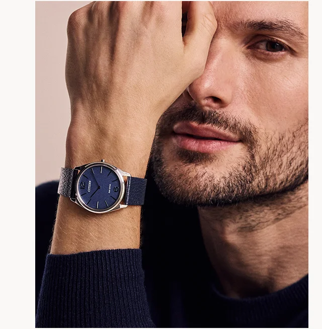 Suratto Blue Dial Leather Strap Watch - AR3120-08L