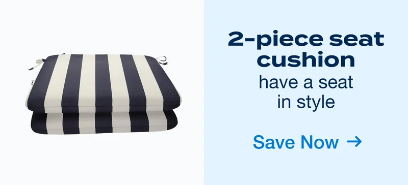 2-Piece Indoor/Outdoor Seat Pad Cushion
