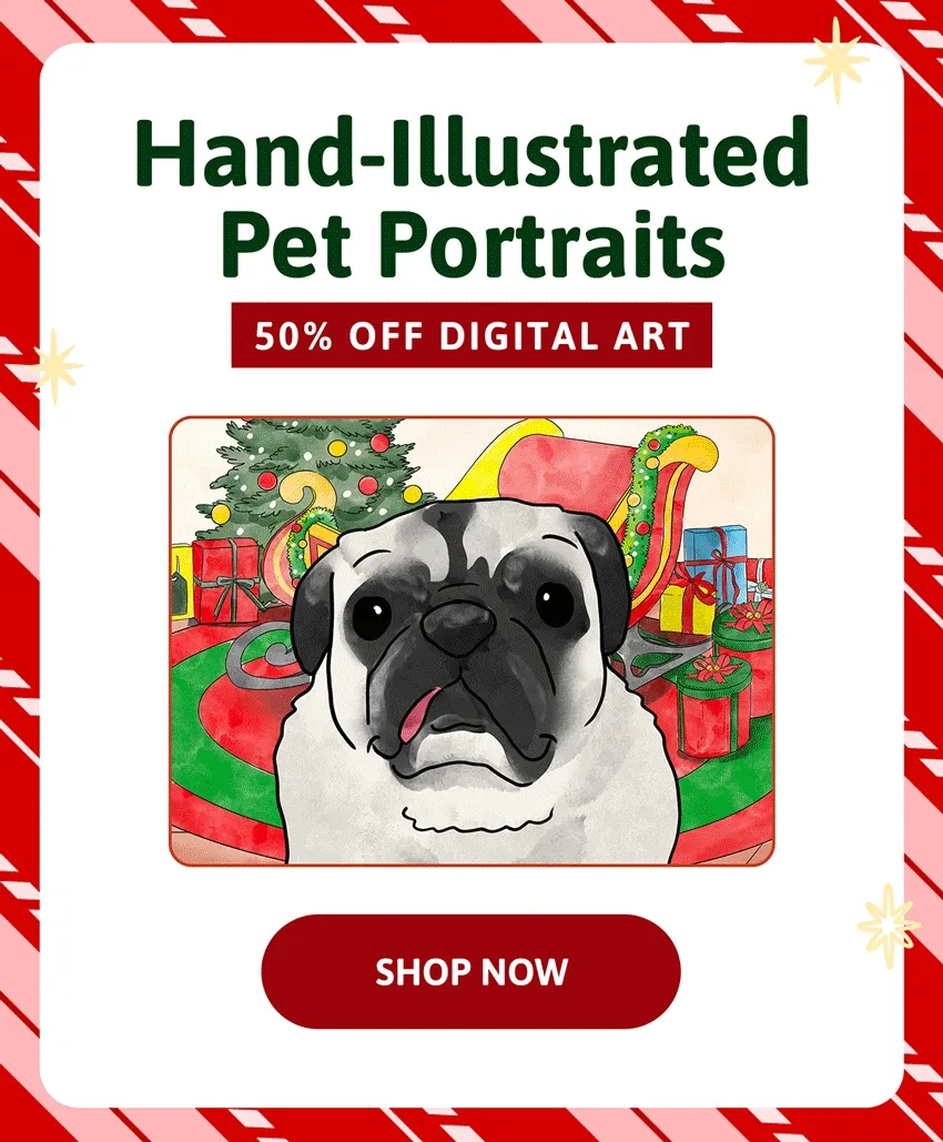 Hand-Illustrated Pet Portraits. 50% OFF DIGITAL ART