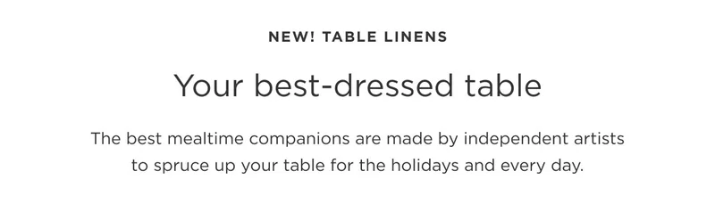 New! Table linens.