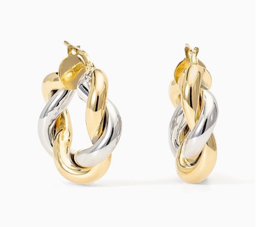 David Markstein Bronze 1" Bold Double Wrapped Hoop Earrings