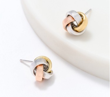 David Markstein Bronze Love Knot Stud Earrings
