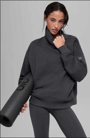 hazy mock neck pullover anthracite