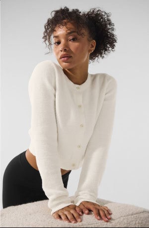 snuggle up sweater cropped cardigan ivory