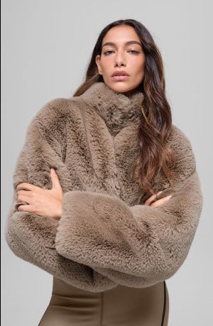 faux fur allure jacket oat
