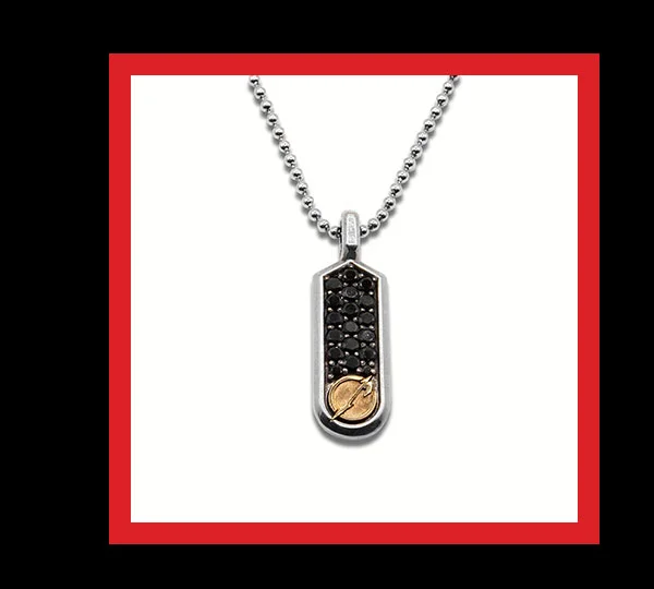 Silver Luthier M Logo Gem Necklace