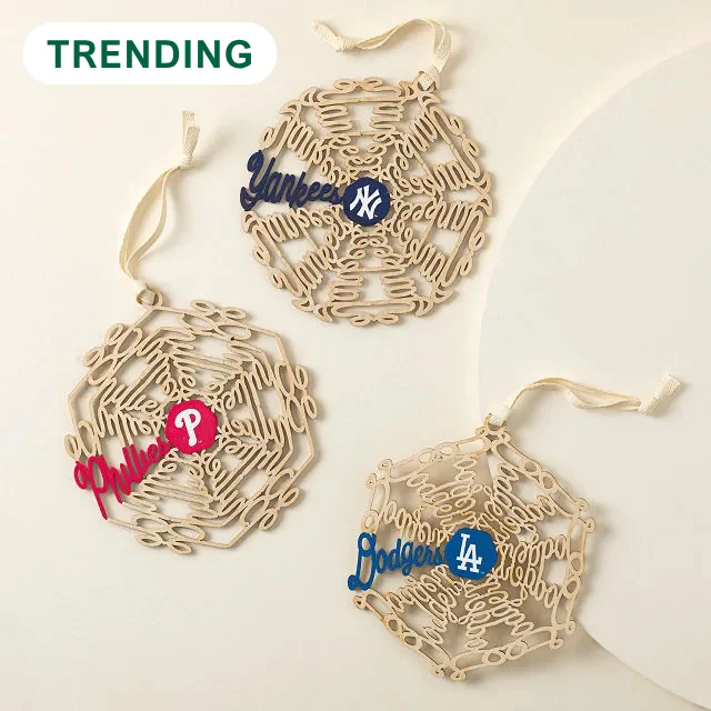 Your MLB Team in a Snowflake Ornament
