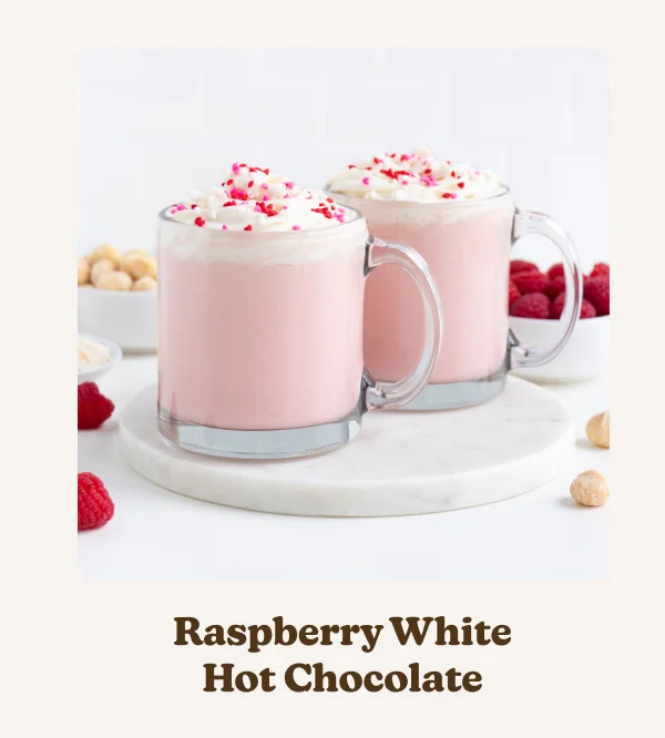 Almond Cow Raspberry White Hot Chocolate recipe
