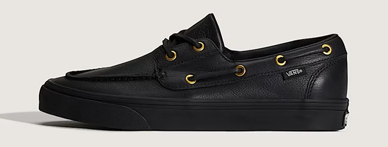 Black 2-Eyelet Boat Shoe