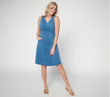 Denim & Co. Regular Comfy Knit Air Midi Dress with Pockets