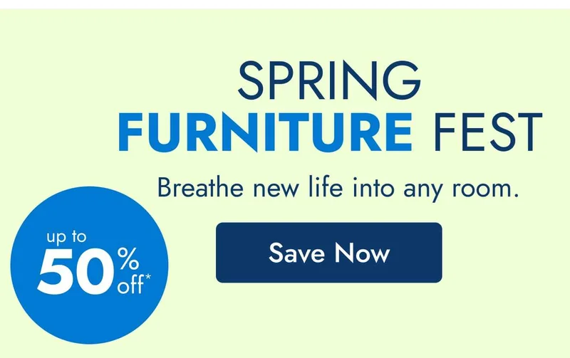Up to 50% off select furniture