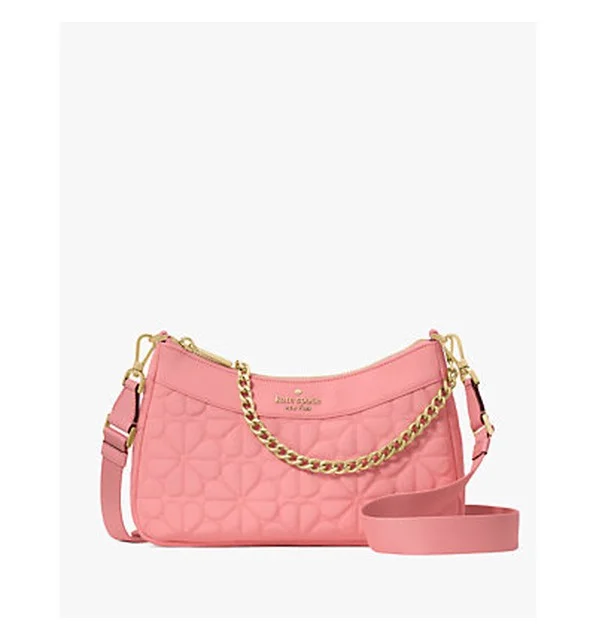 Spade Flower Quilted Fabric Convertible Crossbody