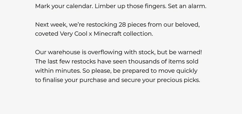 Restocks incoming...