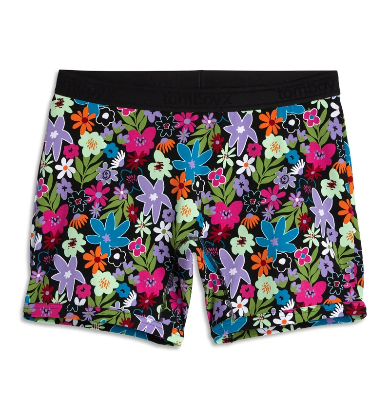 Image of 6" No Fly Boxer Briefs - Groovy Garden