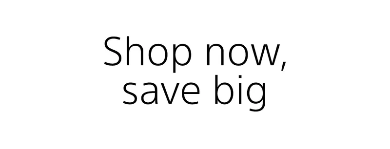 Shop now, save big