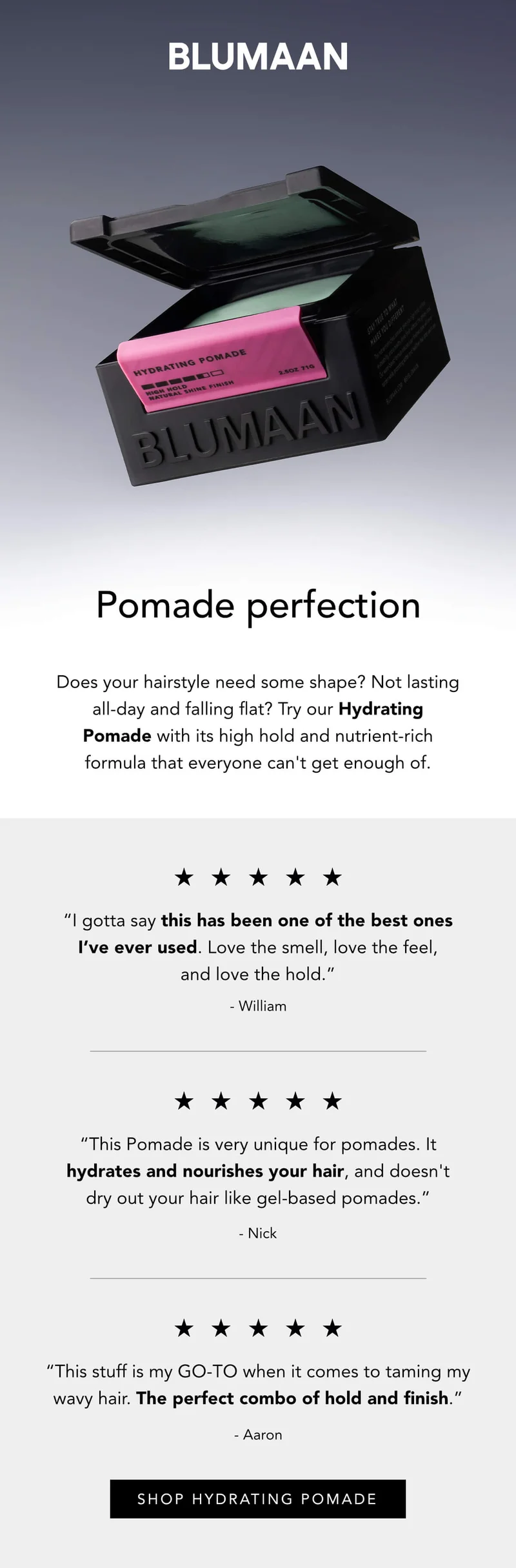 Hydrating pomade