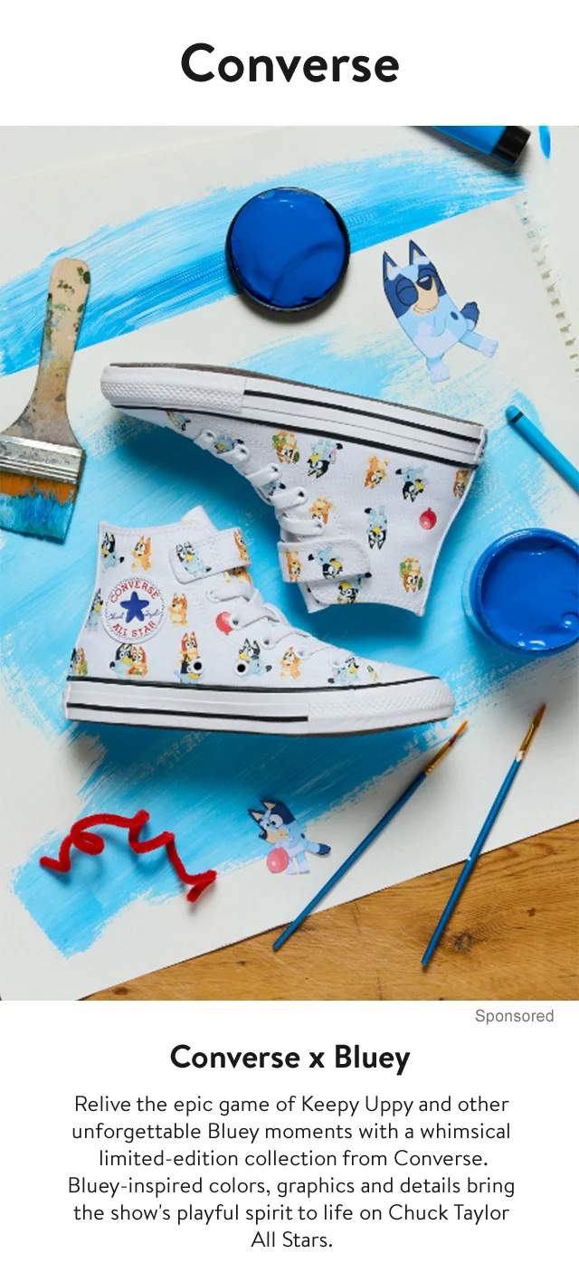 Converse x Bluey sneakers.