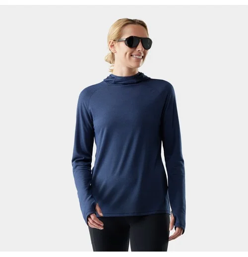 Women's Active Mesh Hoodie-Nightfall Blue-Deep Navy / M