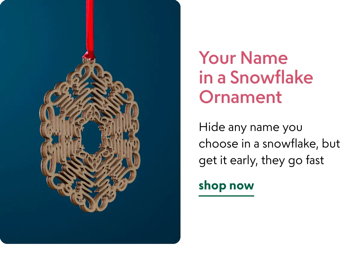 Your Name in a Snowflake Ornament
