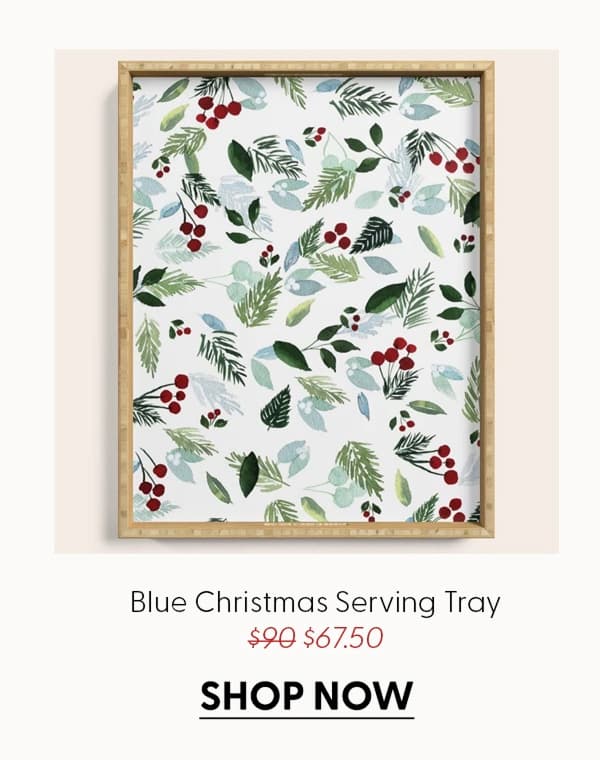 Blue Christmas Serving Tray
